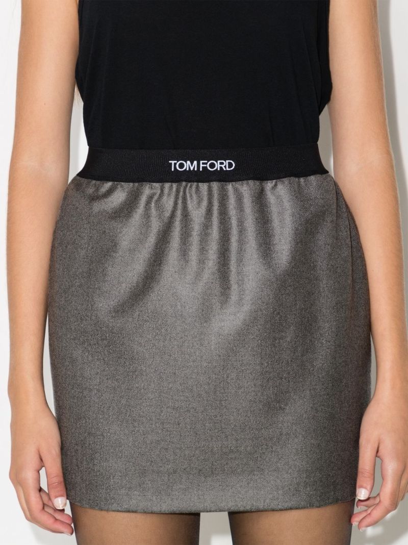 Logo Waistband Cashmere Mini Skirt