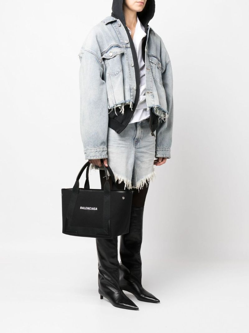 Black Cabas Small Canvas Tote Bag
