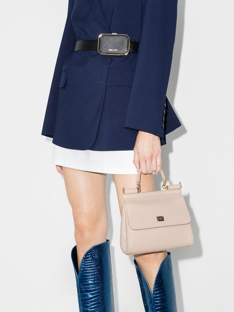 Neutral Sicily Mini Leather Tote Bag