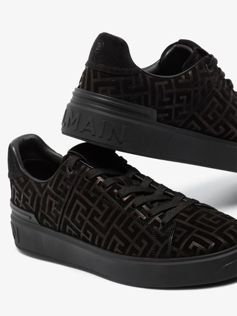 Black B-court Monogram Suede Sneakers
