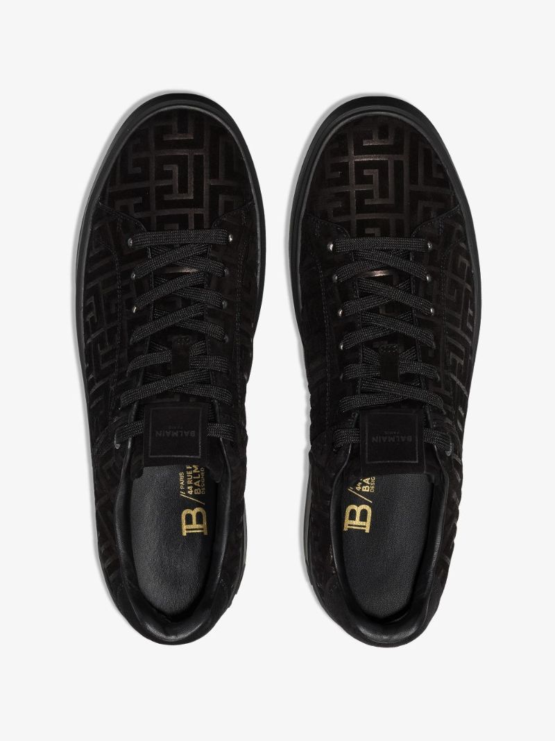 Black B-court Monogram Suede Sneakers