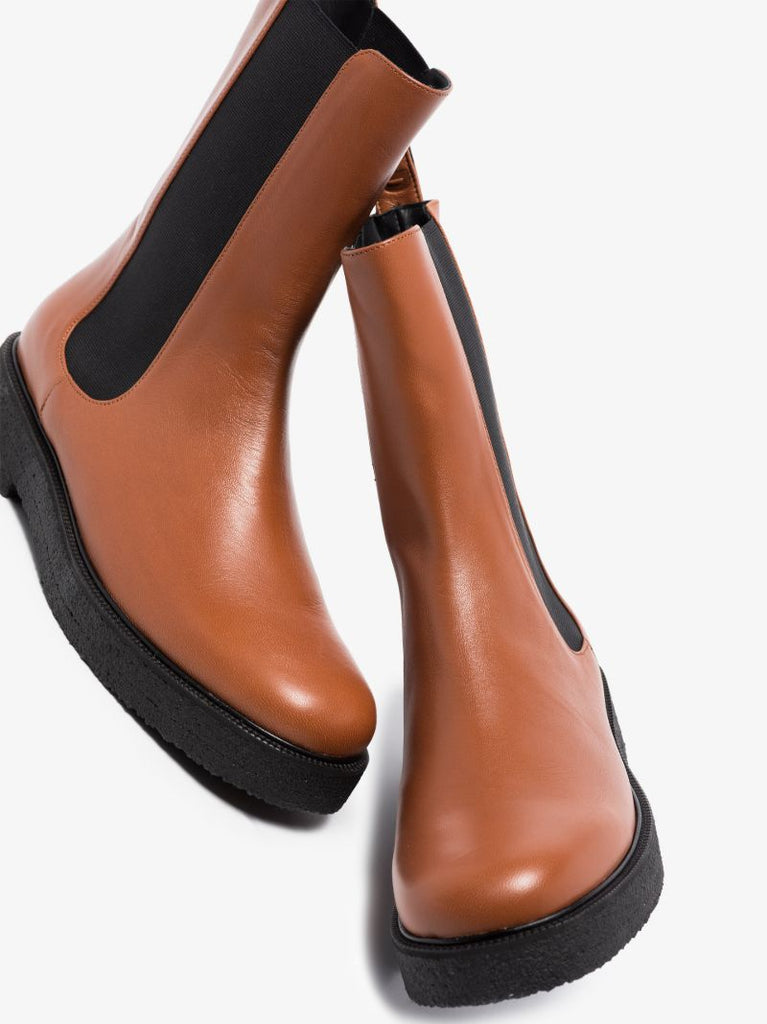 Brown Palamino Leather Chelsea Boots