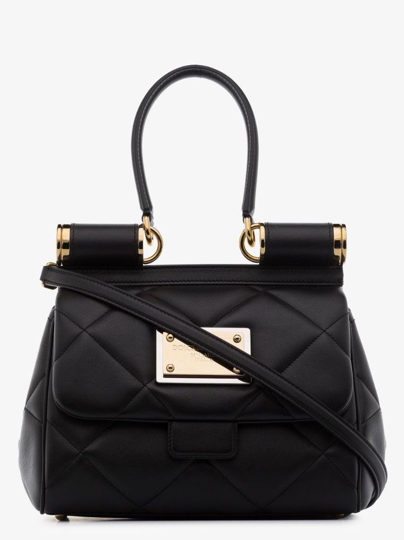Black Ã¢â_x0082_¬Ë_x009c_90s Sicily Medium Quilted Leather Tote Bag