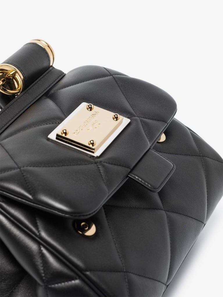 Black Ã¢â_x0082_¬Ë_x009c_90s Sicily Medium Quilted Leather Tote Bag