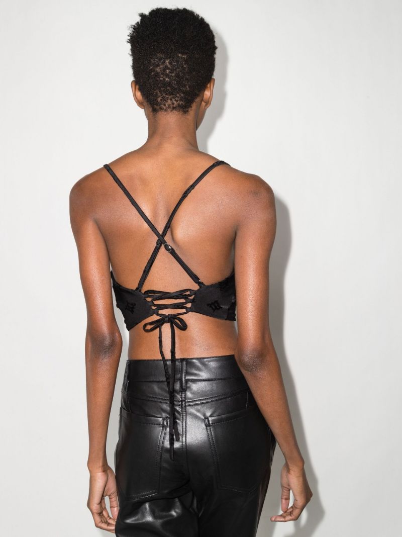 Velour Monogram Crop Top