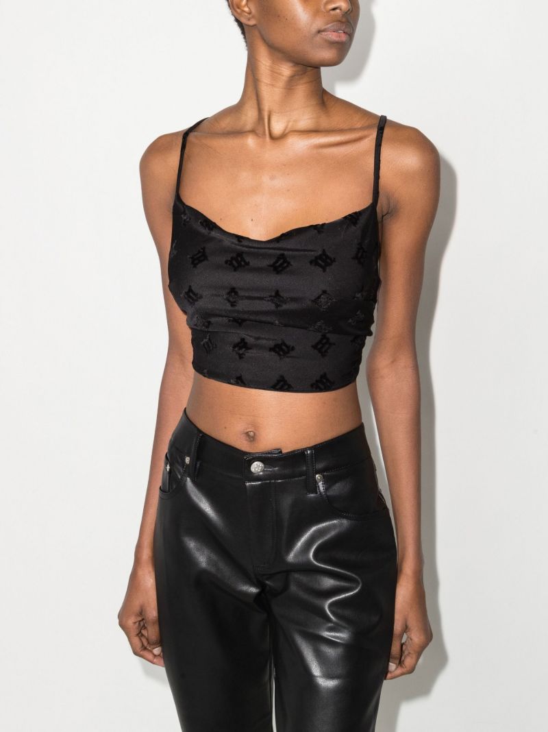 Velour Monogram Crop Top