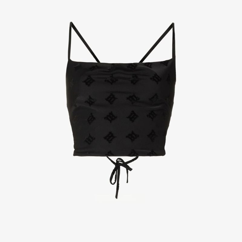 Velour Monogram Crop Top
