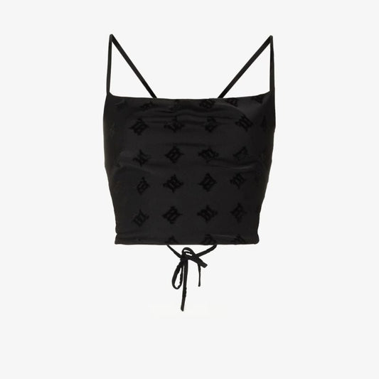 Velour Monogram Crop Top