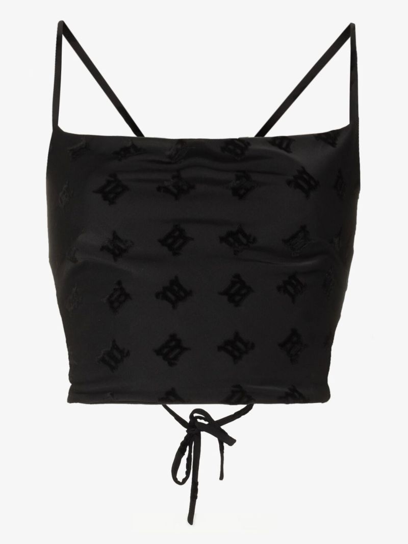 Velour Monogram Crop Top