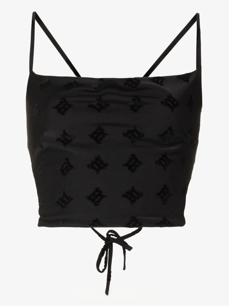 Velour Monogram Crop Top