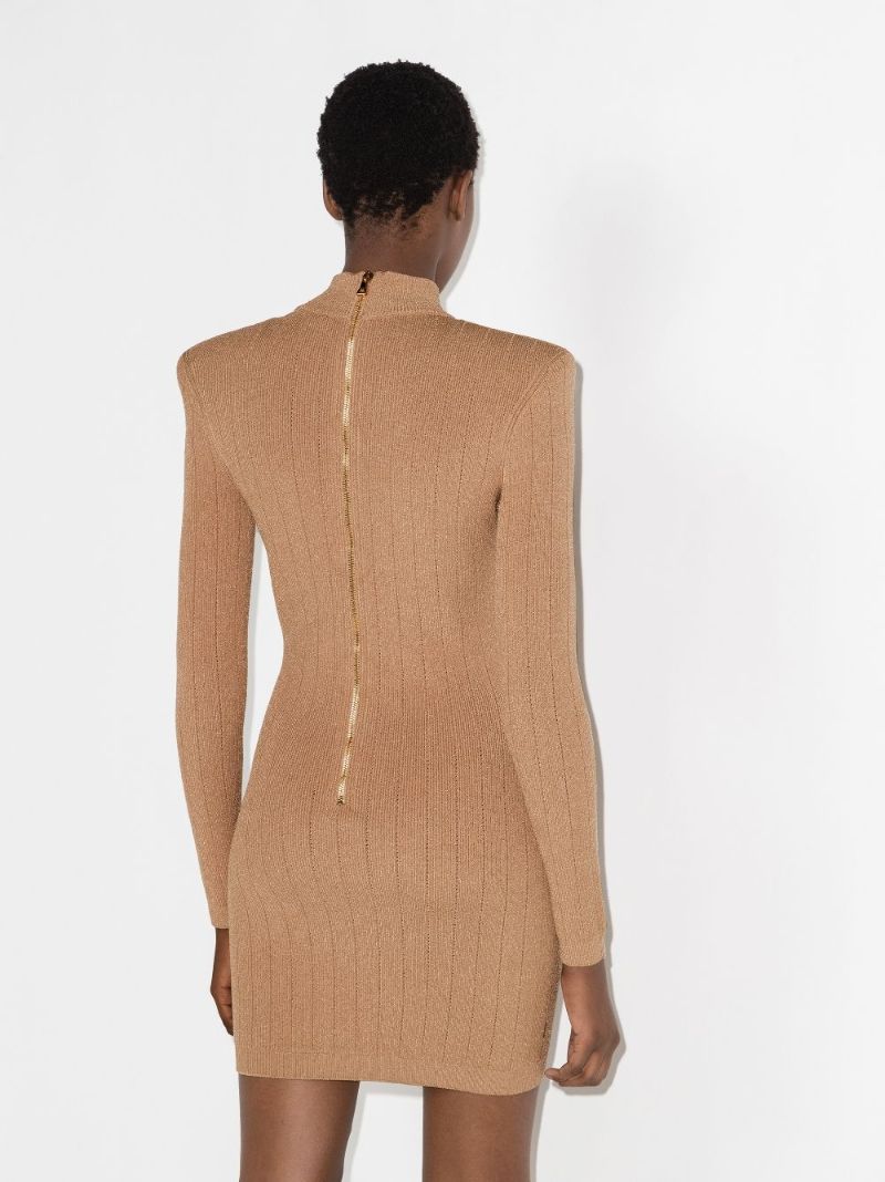 Pointelle Knit Mini Dress