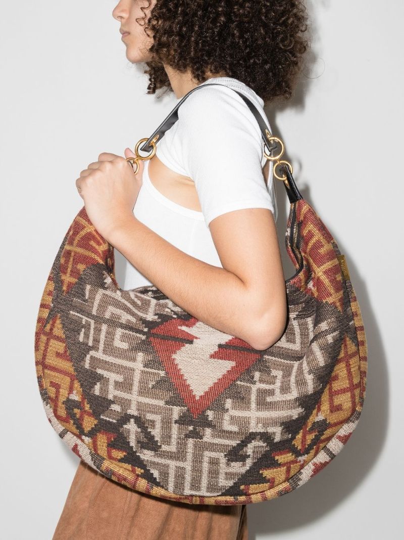 Brown Monogram Tapestry Shoulder Bag
