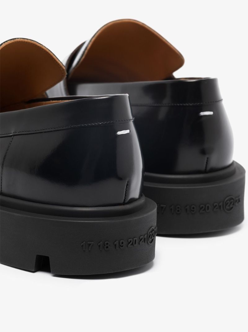 Black Chunky Leather Loafers