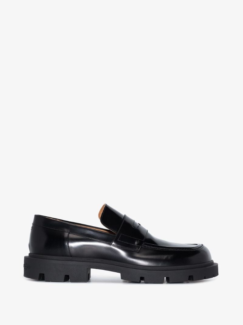 Black Chunky Leather Loafers