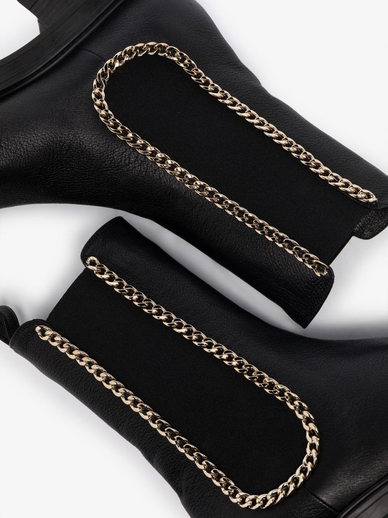 Black Mason Leather Chelsea Boots