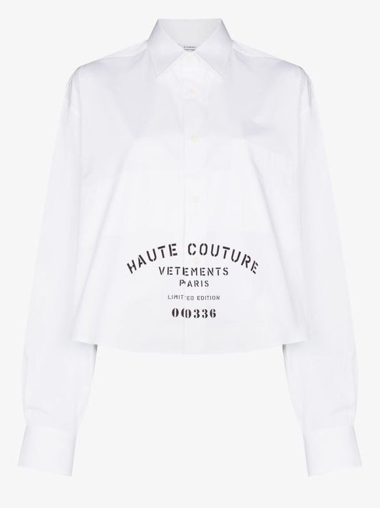 Maison De Couture Print Cropped Shirt