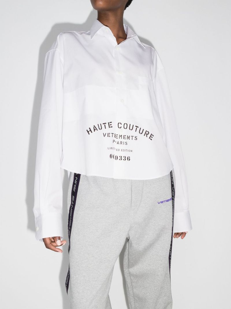 Maison De Couture Print Cropped Shirt