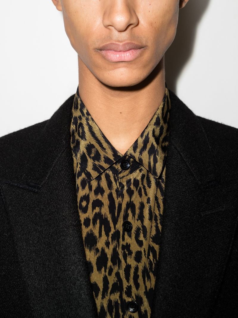 Oversized Leopard Print Silk Shirt