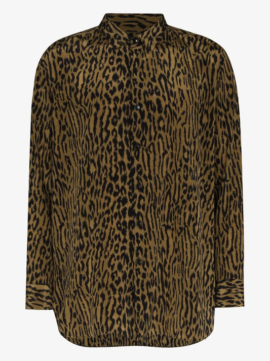 Oversized Leopard Print Silk Shirt