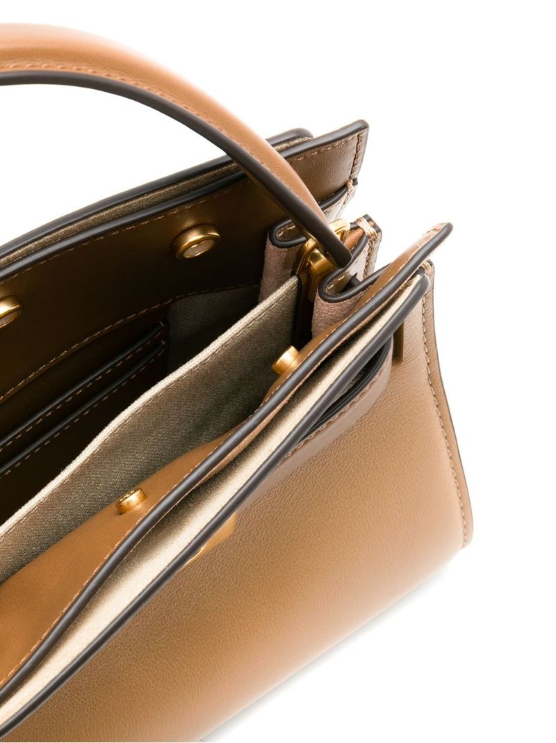 Brown Lee Radziwill Petite Leather Tote Bag