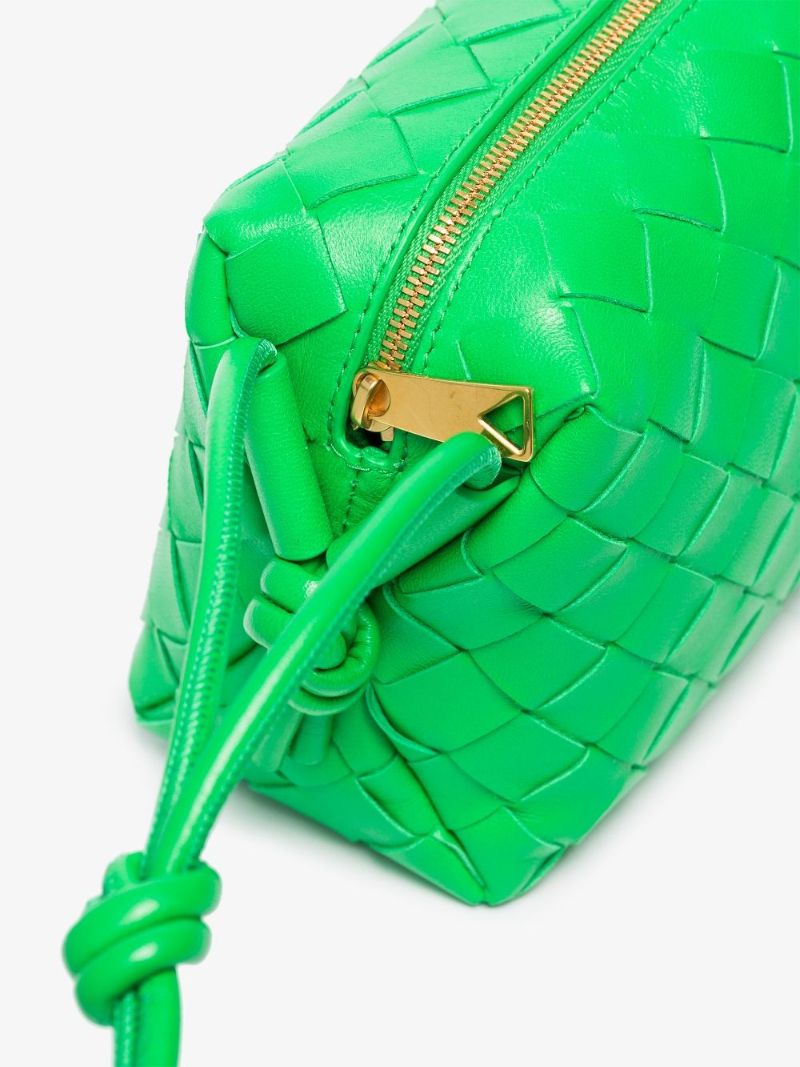 Green Intrecciato Leather Cross Body Mini Bag