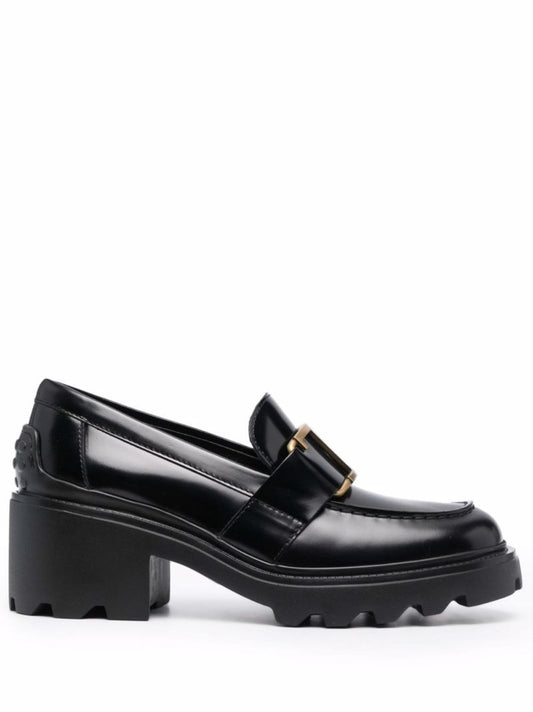 Black L T Timeless 60 Leather Loafer Pumps