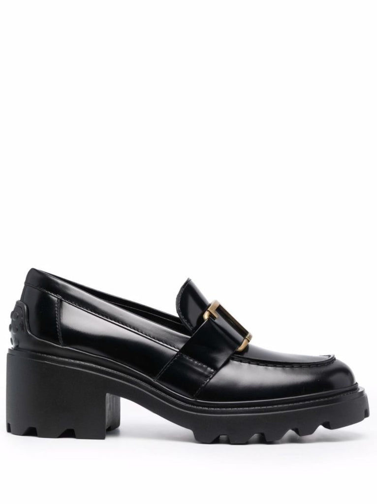 Black L T Timeless 60 Leather Loafer Pumps