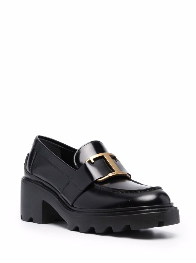 Black L T Timeless 60 Leather Loafer Pumps