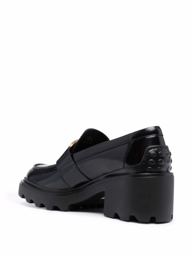Black L T Timeless 60 Leather Loafer Pumps