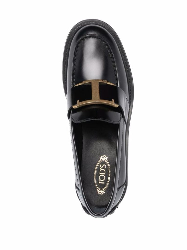 Black L T Timeless 60 Leather Loafer Pumps