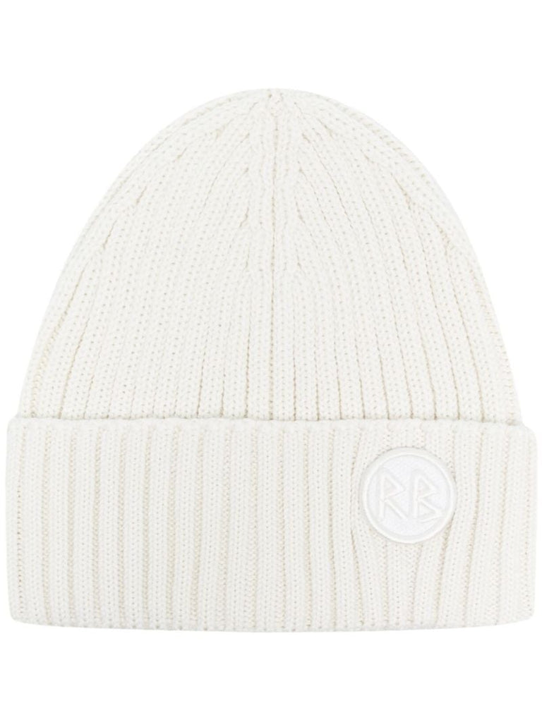 Neutral Monogram Patch Beanie Hat