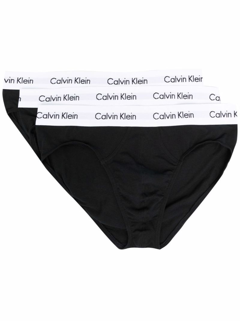 Black Logo Waistband Briefs Set
