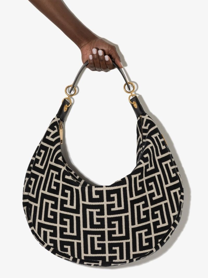 Black and White Monogram Shoulder Bag