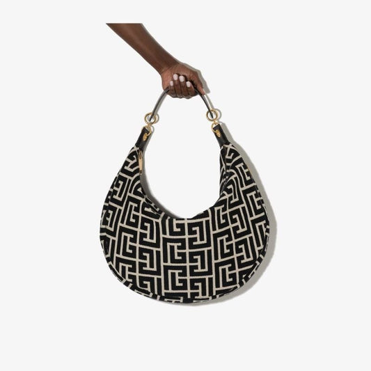 Black and White Monogram Shoulder Bag