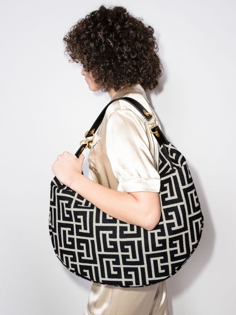 Black and White Monogram Shoulder Bag