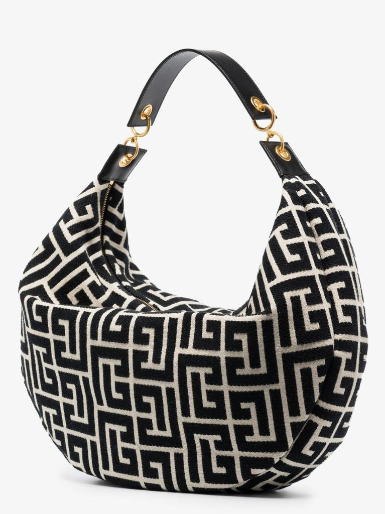 Black and White Monogram Shoulder Bag