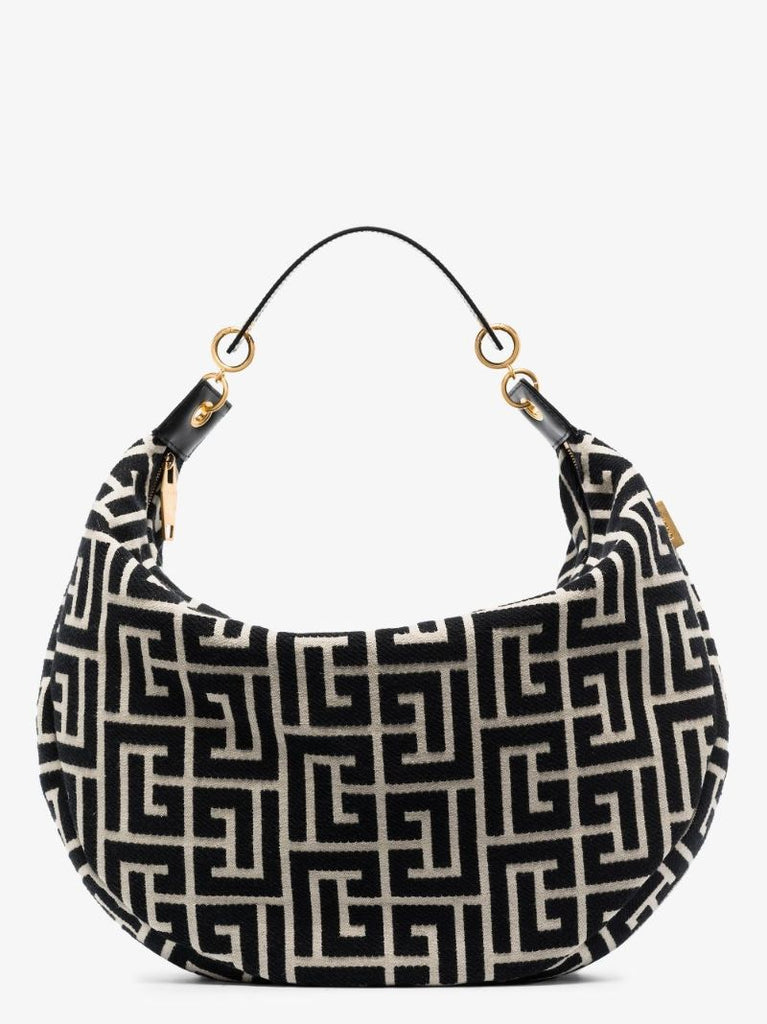 Black and White Monogram Shoulder Bag