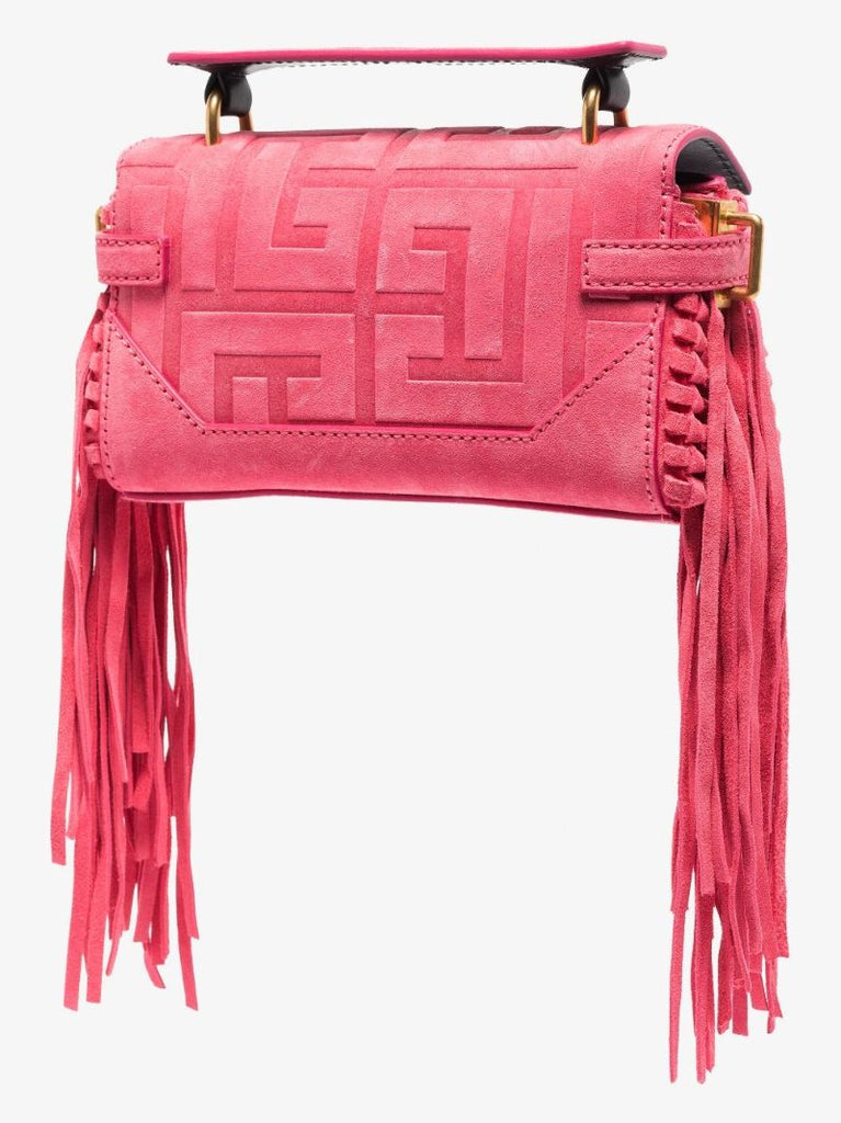 Pink B-buzz 19 Fringed Suede Shoulder Bag