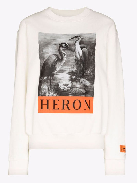 Heron Print Cotton Sweatshirt