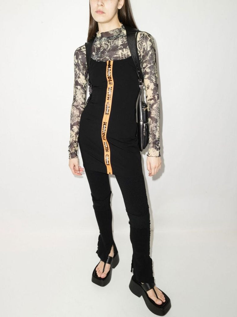 Printed Zip-up Mini Dress