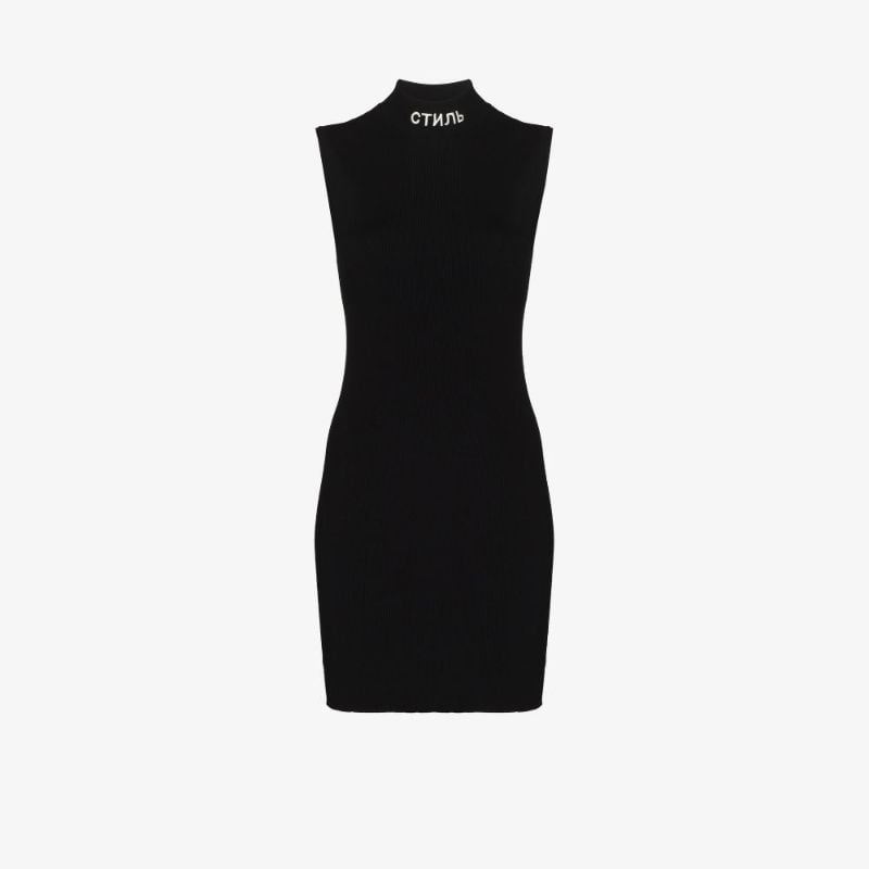 Logo Turtleneck Knitted Mini Dress