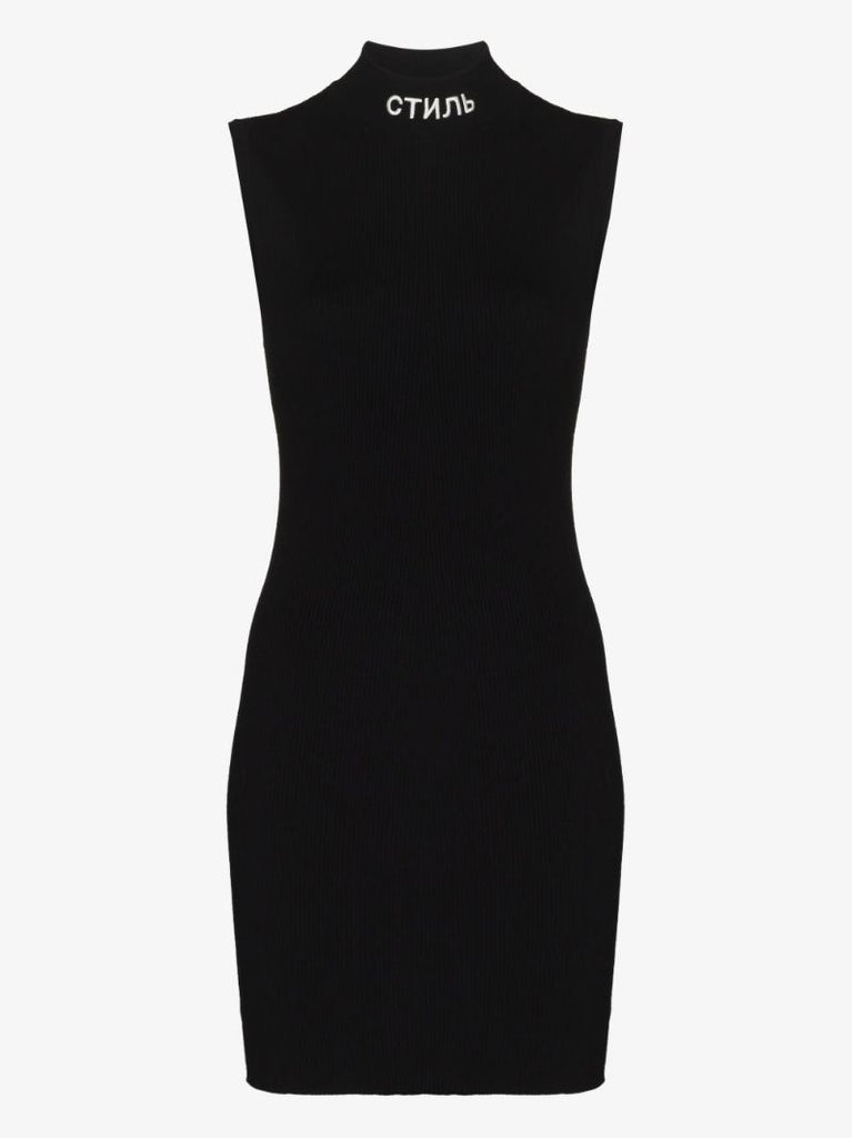 Logo Turtleneck Knitted Mini Dress