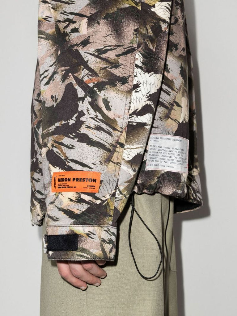 Green Camouflage-print Hooded Jacket
