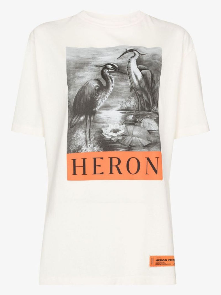 Heron Print Cotton T-shirt