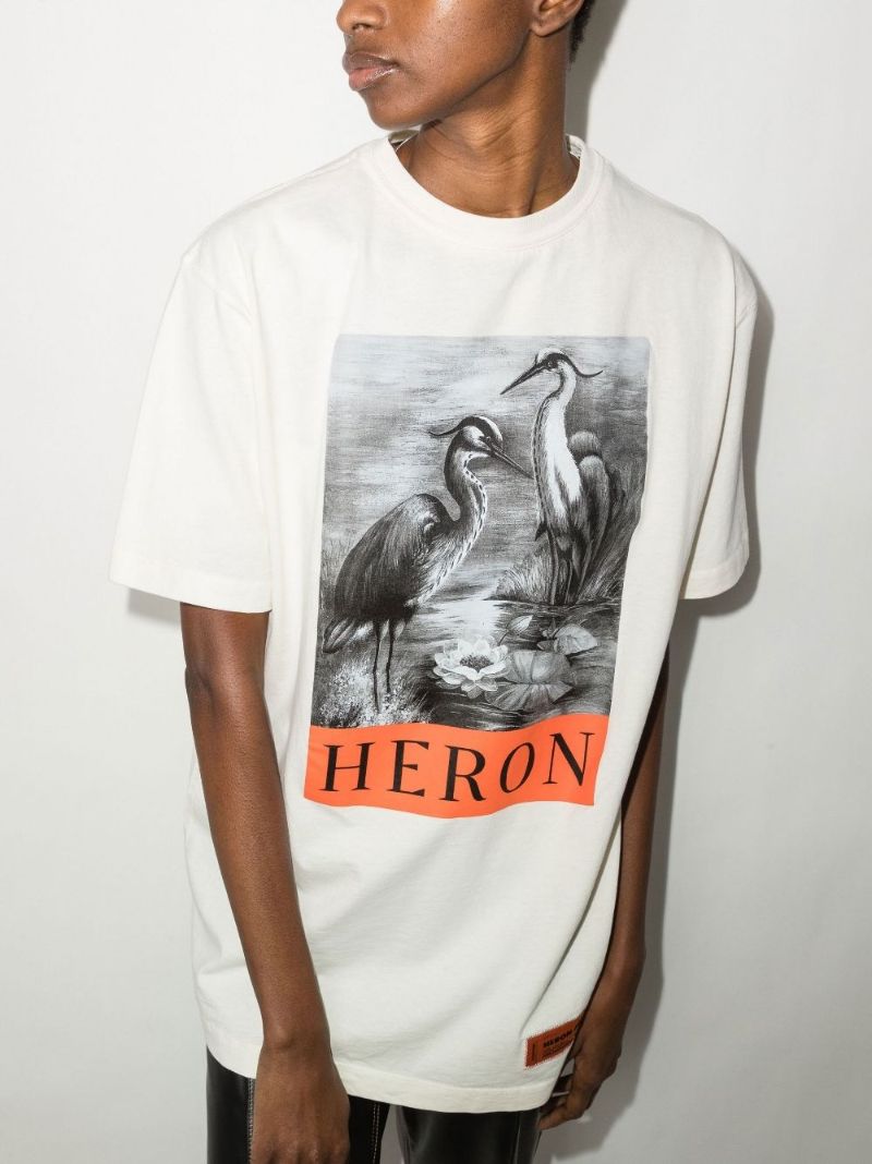 Heron Print Cotton T-shirt