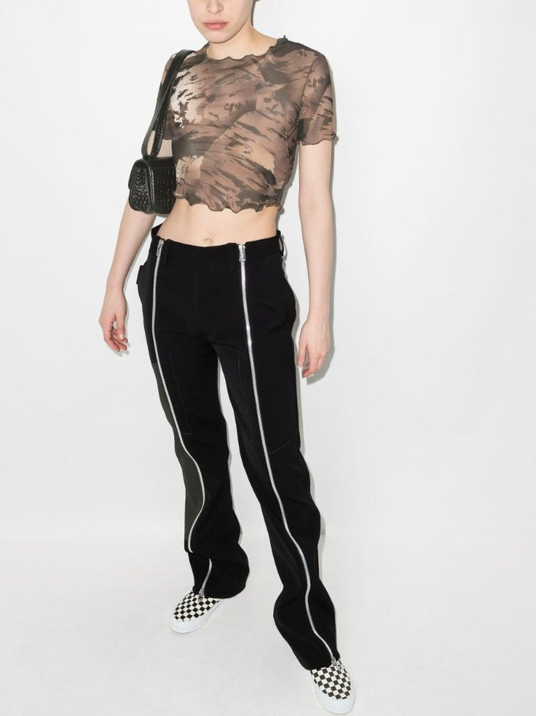 Camouflage Mesh Crop Top