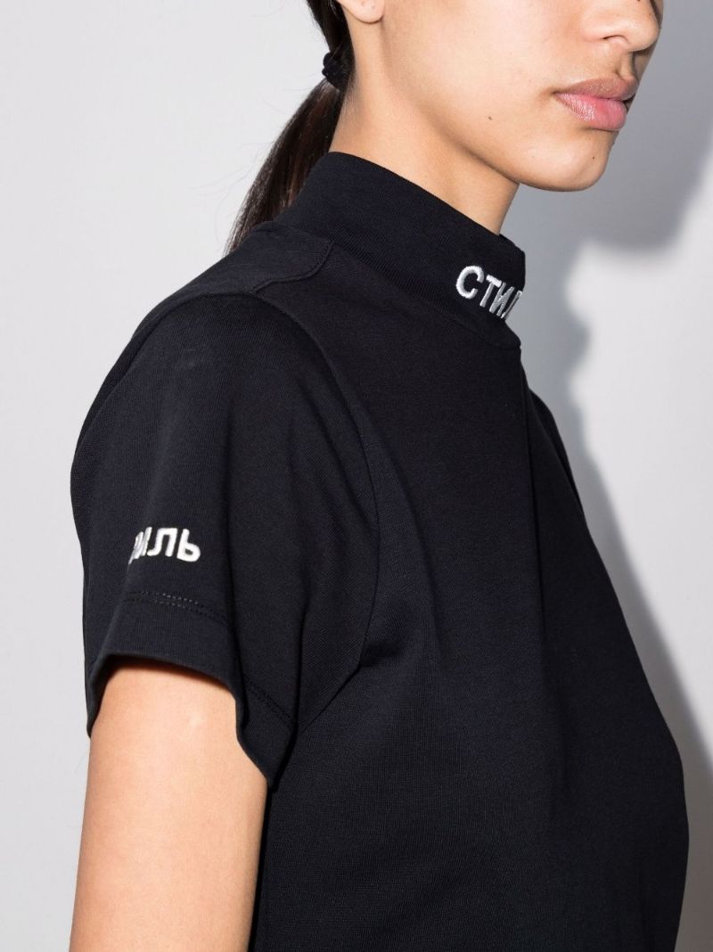 Ctnmb Turtleneck Cotton Mini Dress