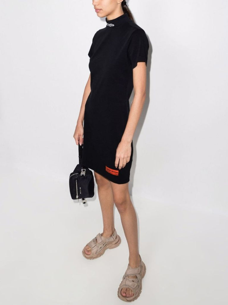 Ctnmb Turtleneck Cotton Mini Dress