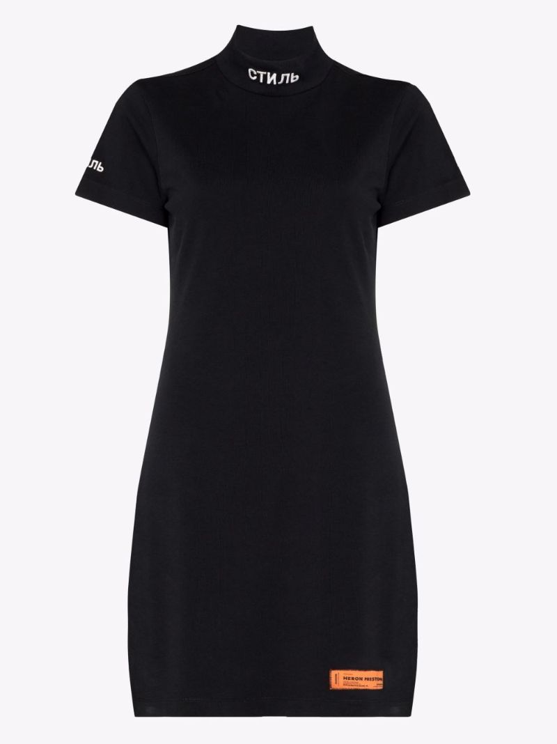 Ctnmb Turtleneck Cotton Mini Dress