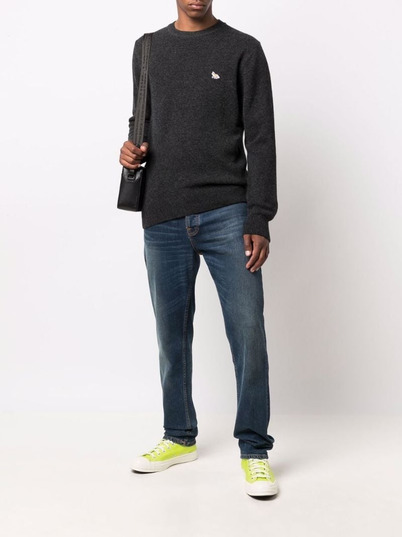Grey Fox Patch Wool Sweater